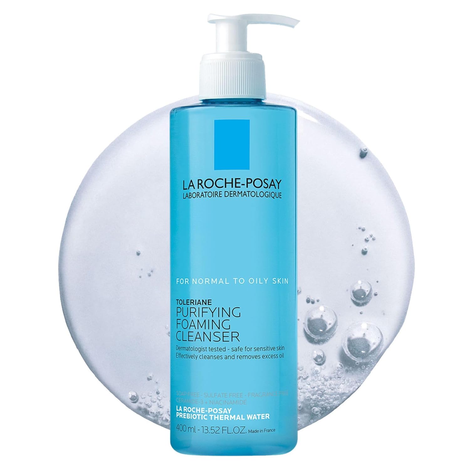 La Roche-Posay Toleriane Purifying Foaming Facial Cleanser 400ml blue bottle