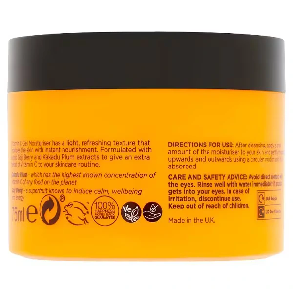 Superdrug Vitamin C Moisture Gel 75ml moisturiser with black lid