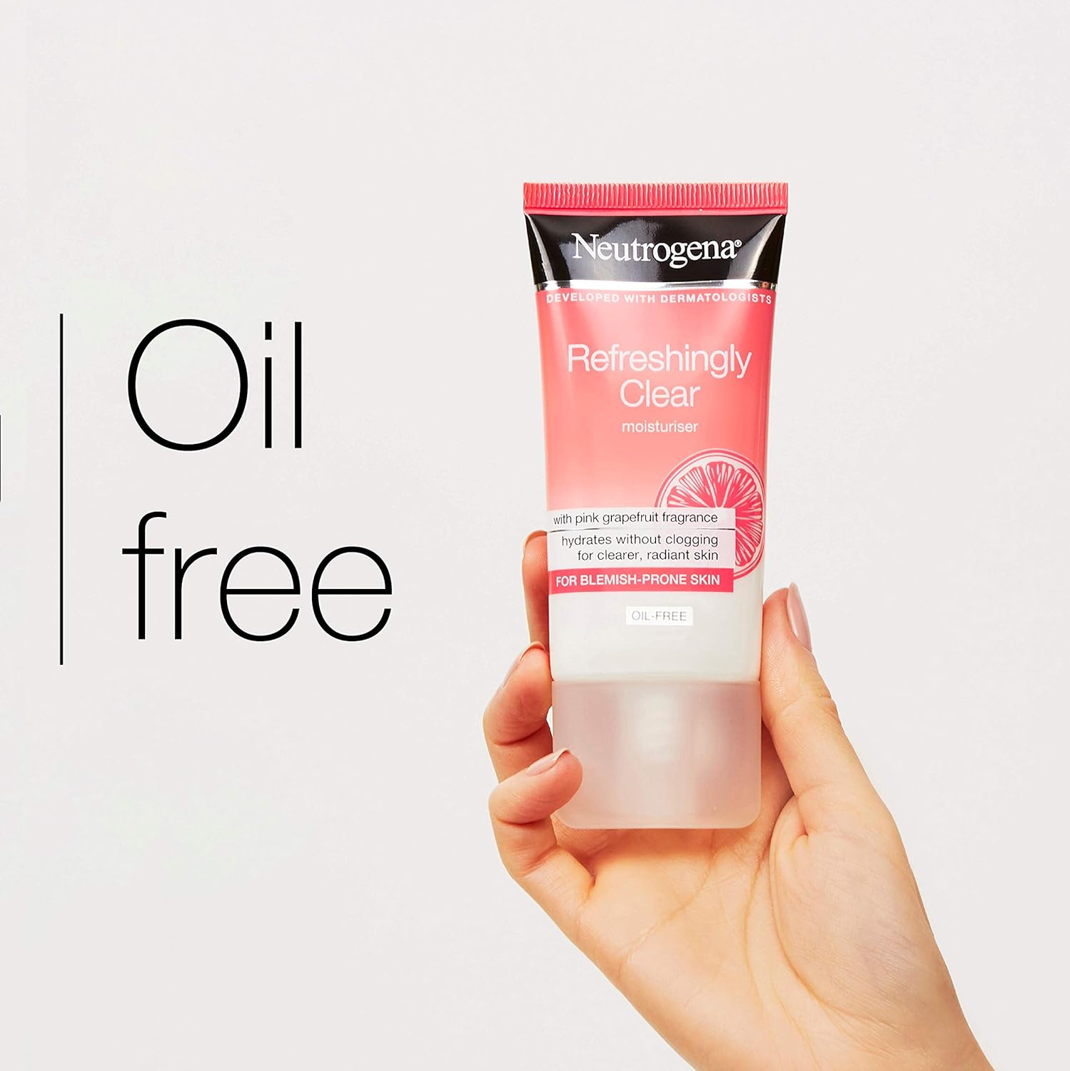 Neutrogena Refreshingly Clear pink grapefruit moisturiser 50ml oil-free tube