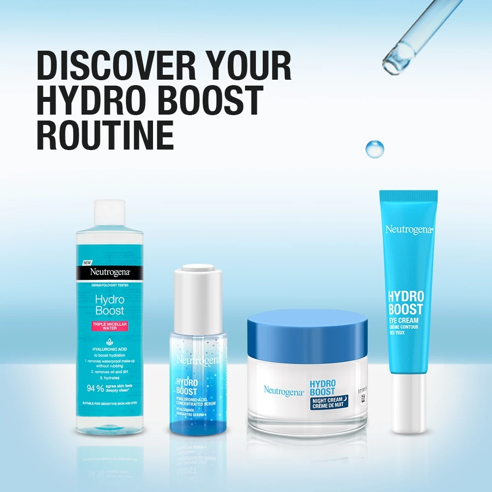 Neutrogena Hydro Boost triple micellar water 13.5 oz turquoise bottle
