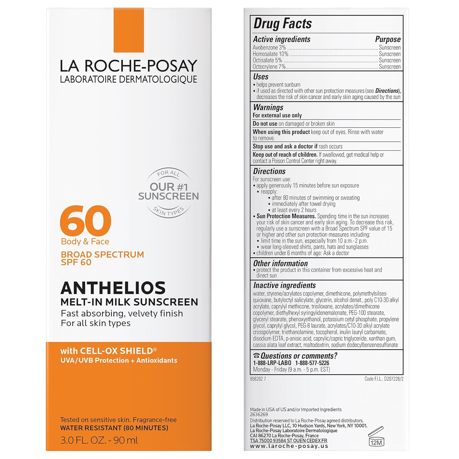 La Roche-Posay Anthelios Melt-In Milk Sunscreen SPF 60 broad spectrum 90ml