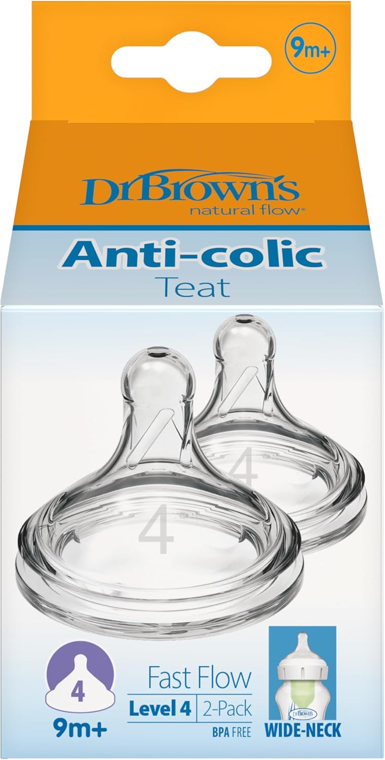 Dr. Brown's Options+ Anti-colic Teat Level 4 Wide-Neck Pack of 2