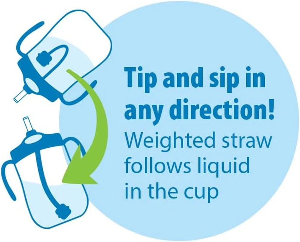 Dr Brown's navy straw cup 270ml with weighted straw design