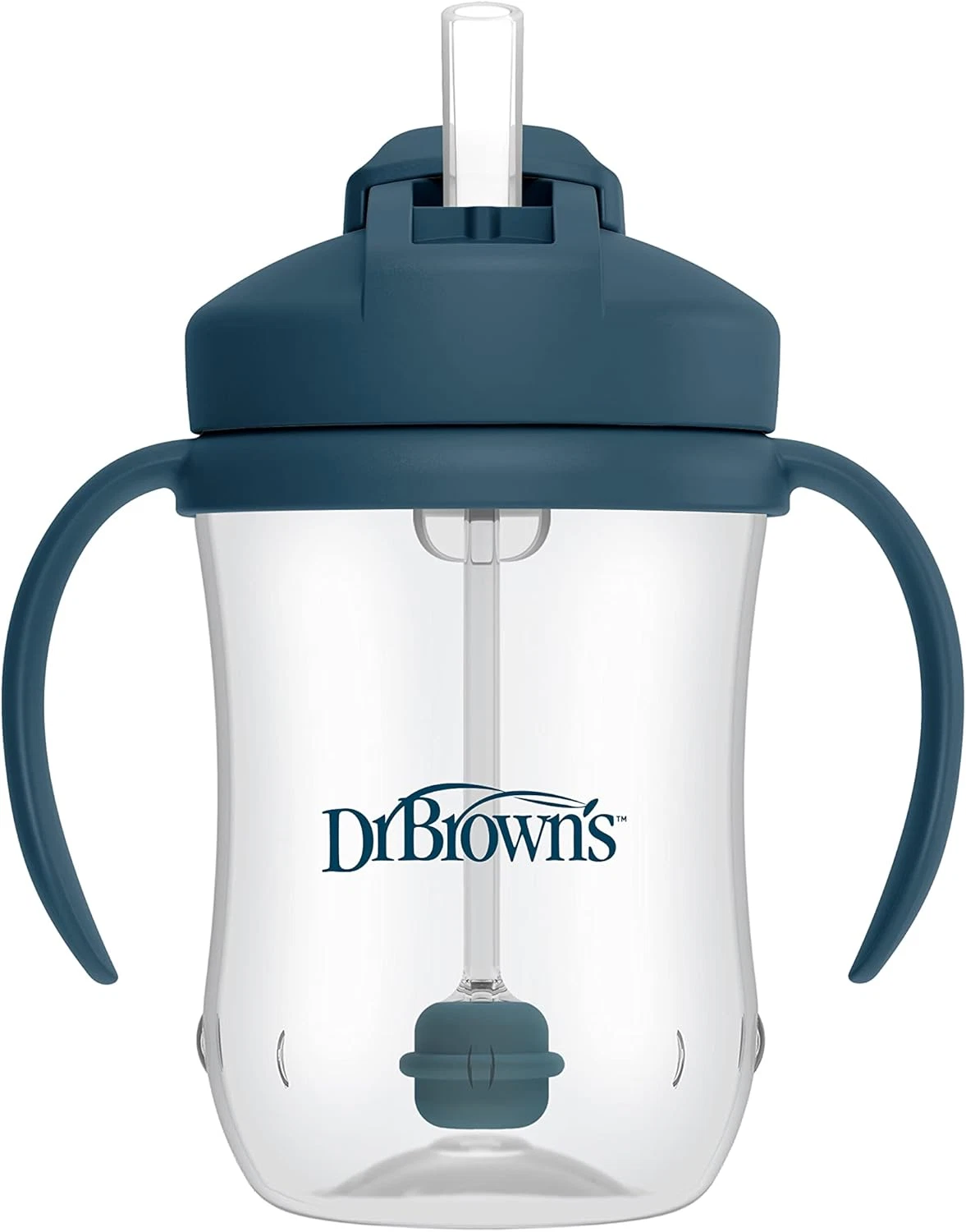 Dr Brown's navy straw cup with handles 270ml capacity