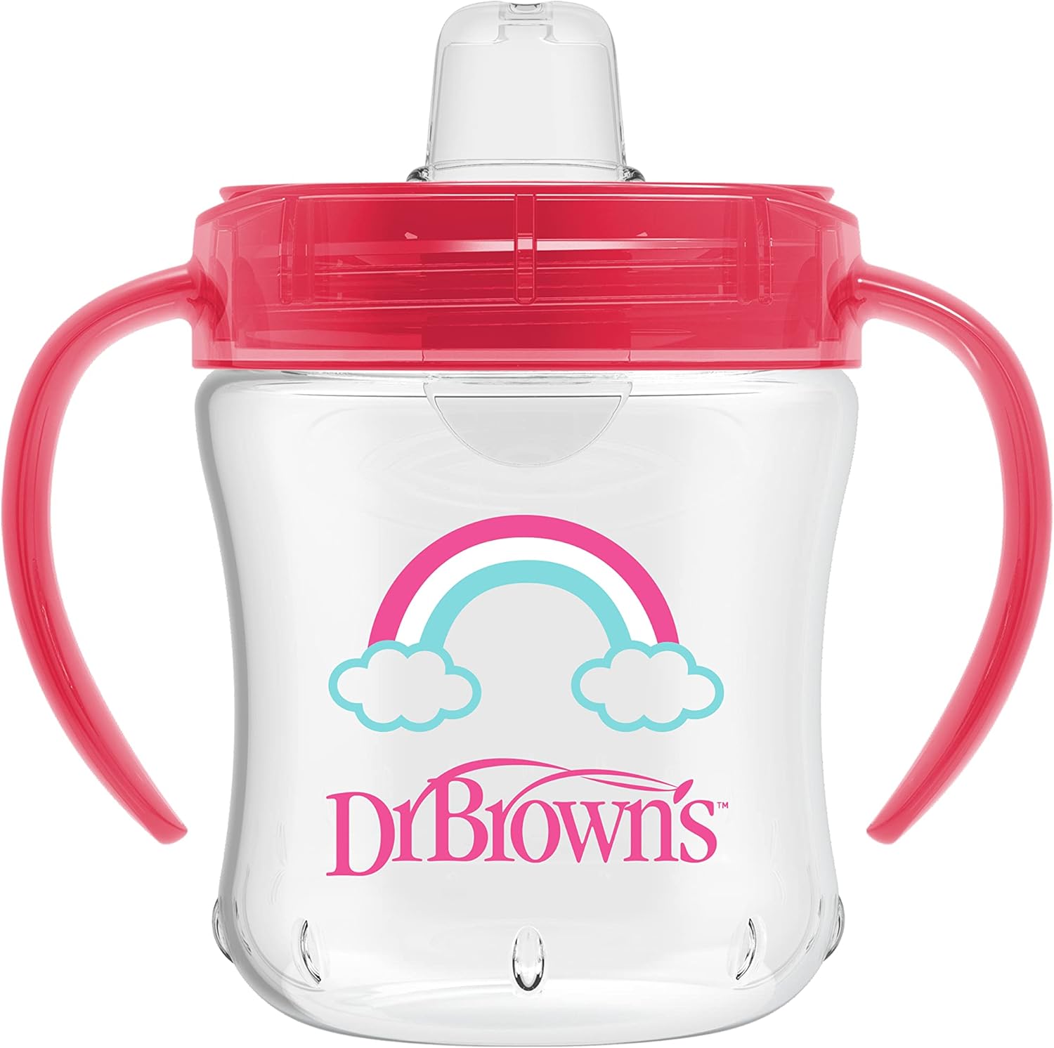 Dr Brown's Soft-Spout Transition Cup pink 180ml with handles