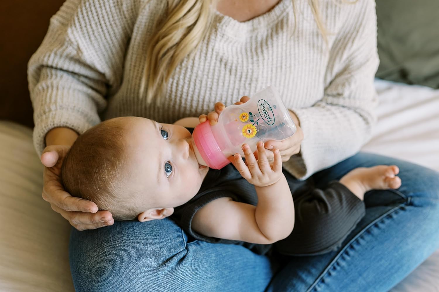 Dr Brown's Options+ pink baby bottle gift set with teats