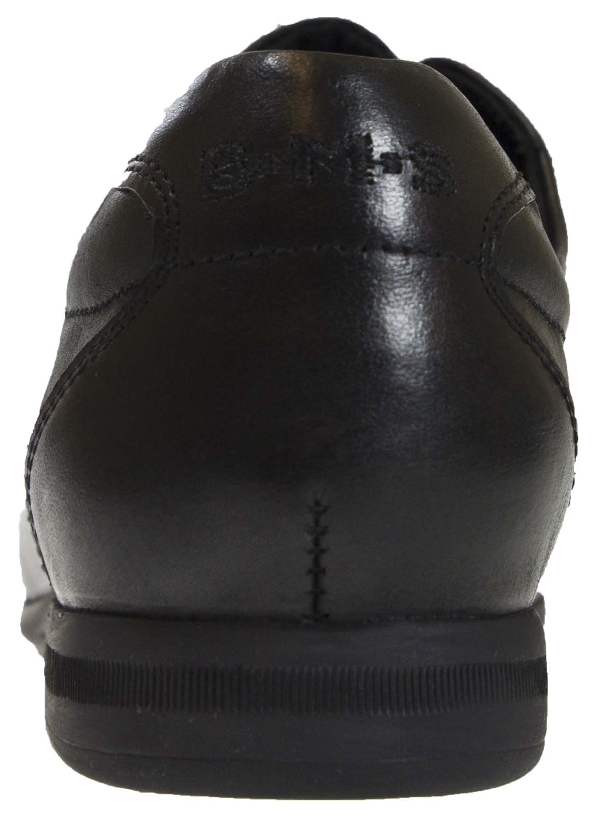 BMS school shoes boys black leather three strap fastening rear view