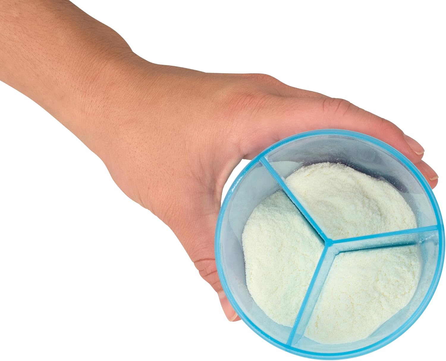 Dr. Brown's Options blue milk powder dispenser with three compartments