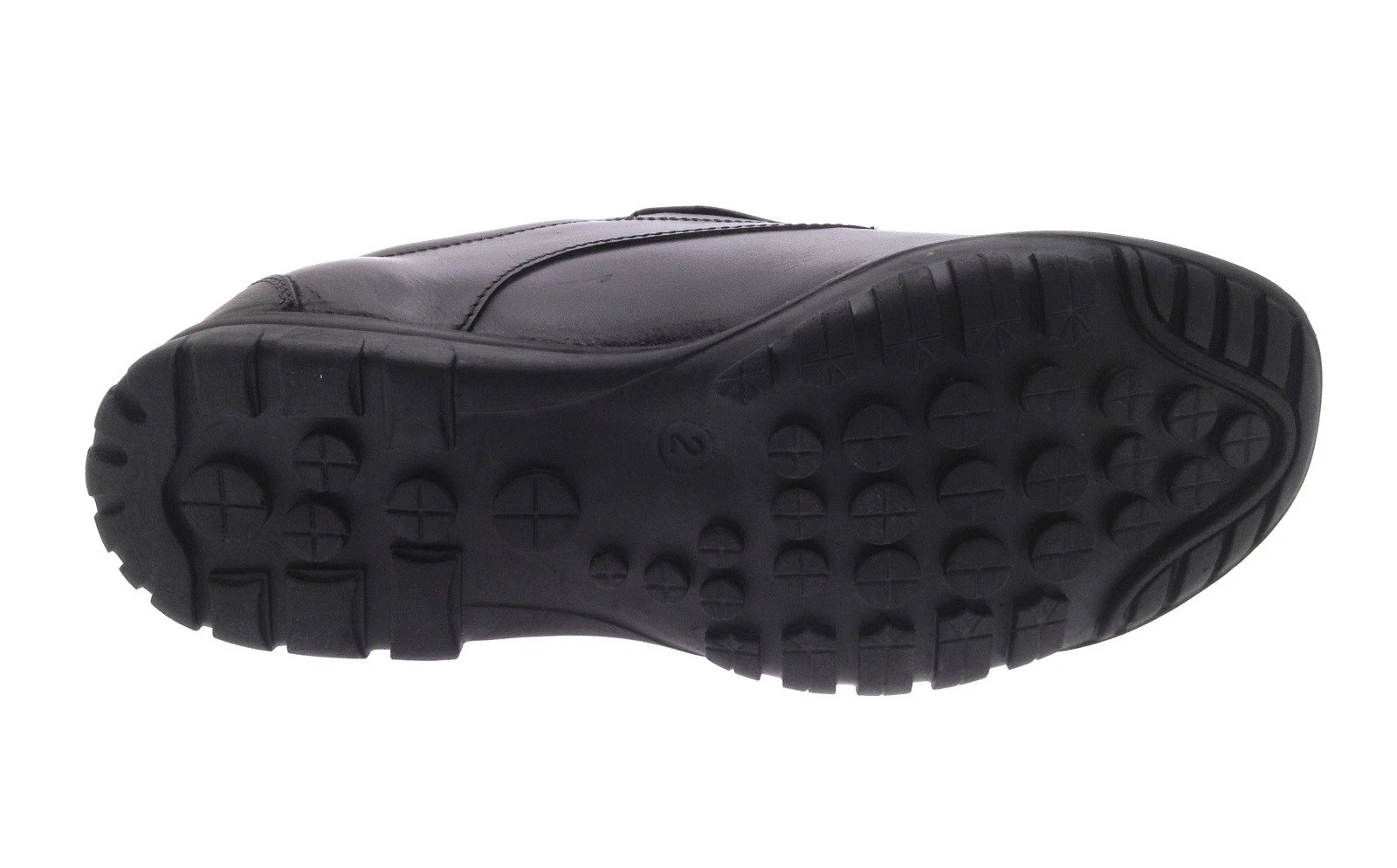 BMS black boys school shoes with three-strap fastening system