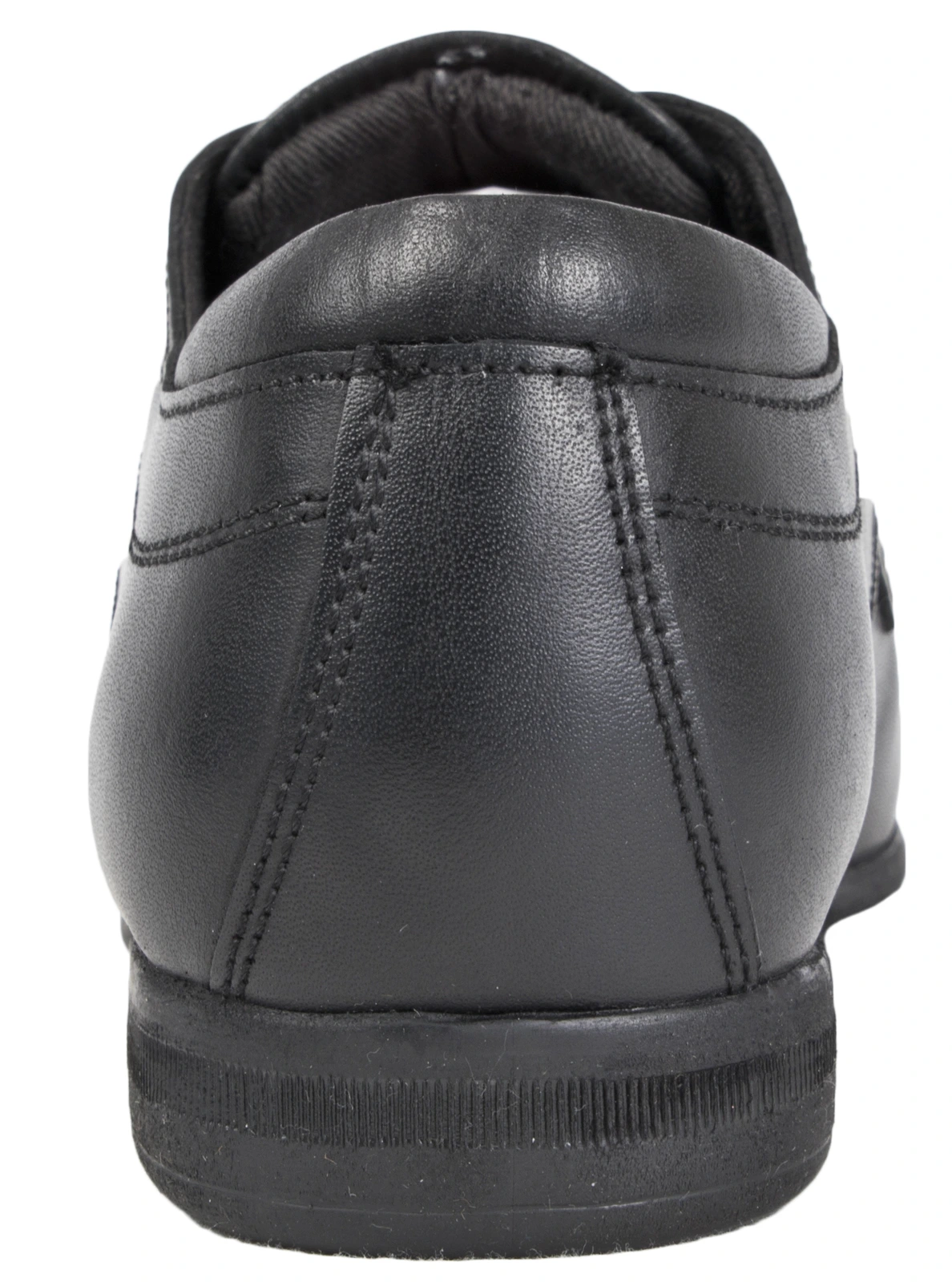 BMS School Shoes Boys 3 Strap black leather shoe rear view