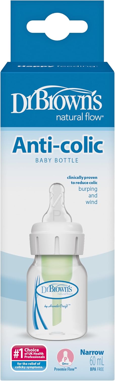 Dr. Brown's Natural Flow anti-colic narrow baby bottle 60ml white