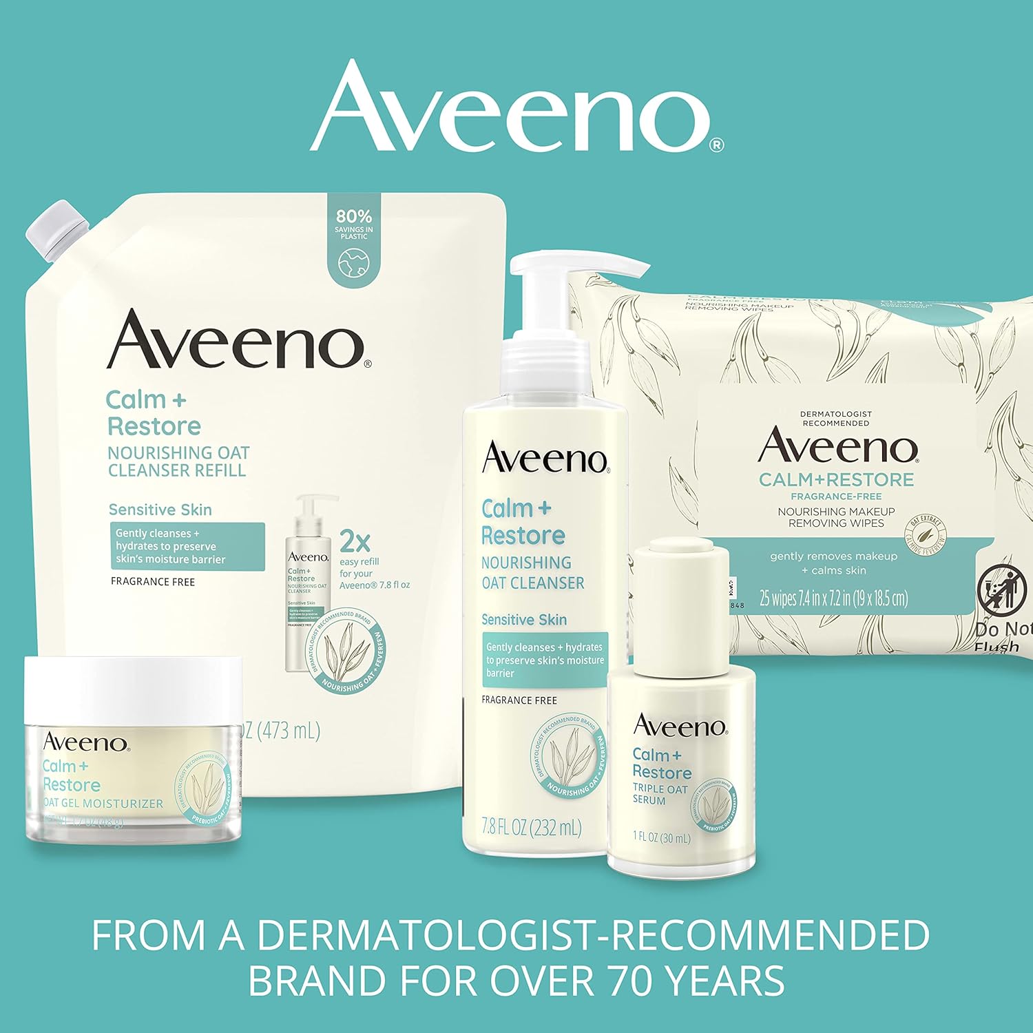Aveeno Calm + Restore Oat Gel Moisturiser for sensitive skin redness relief