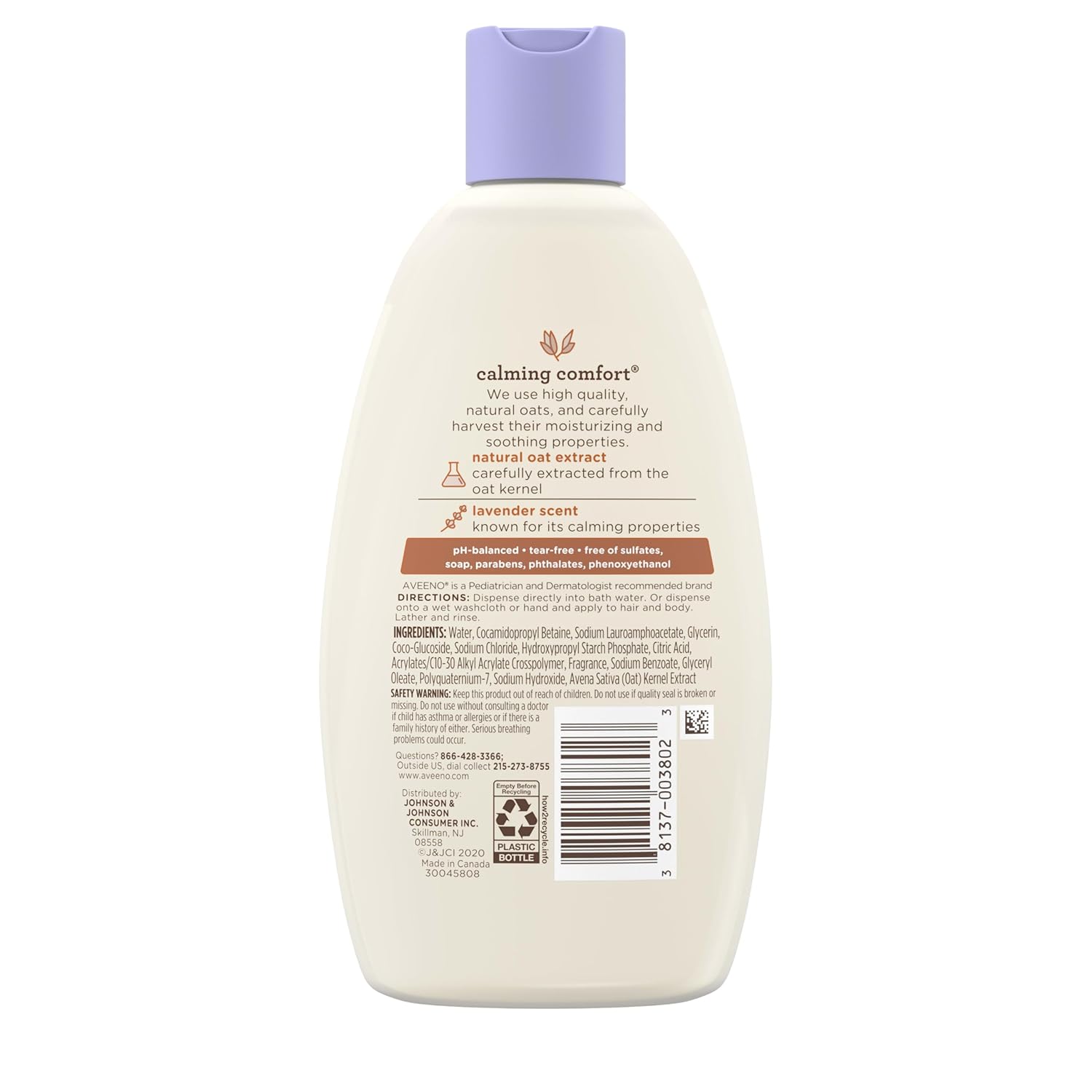 Aveeno Baby Calming Comfort bath with lavender scent 236ml bottle