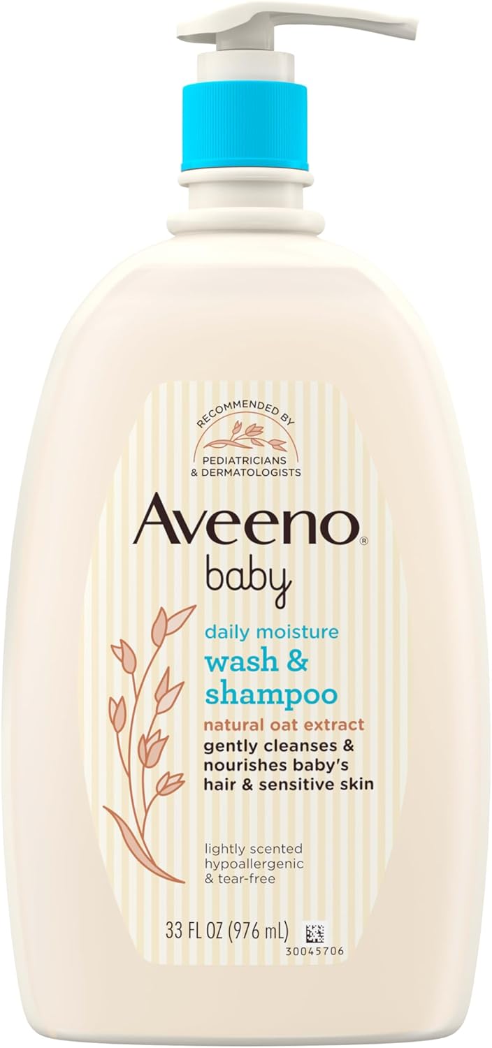 Aveeno Baby Daily Moisture Wash & Shampoo 976 ml with pump dispenser