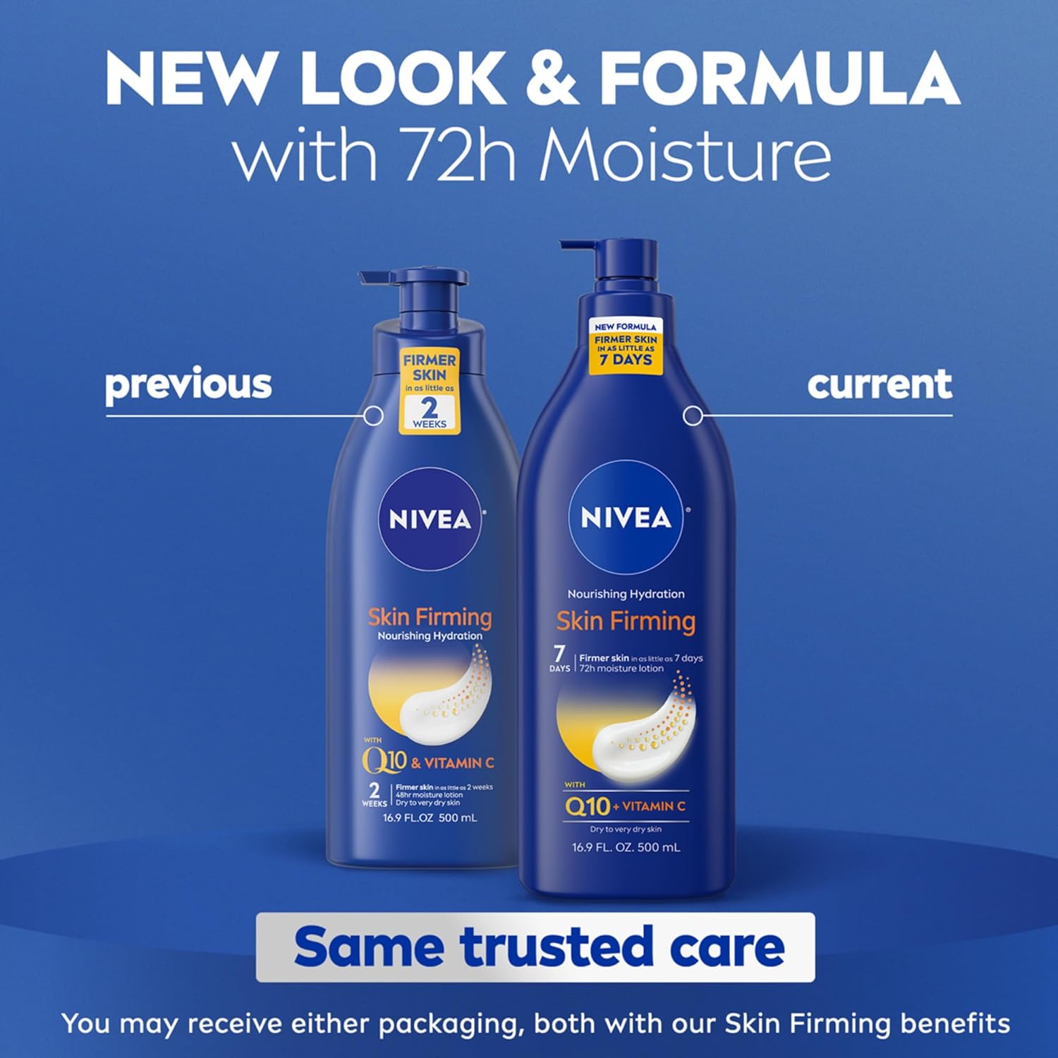 Nivea Skin Firming Nourishing Hydration lotion with Q10 and Vitamin C pump bottle