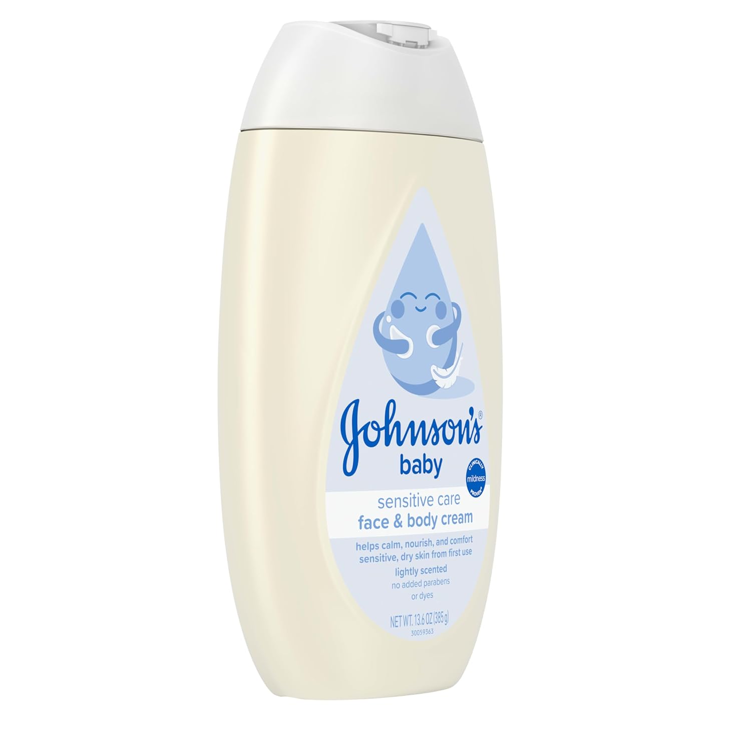 Johnson's baby Sensitive Care Face & Body Cream 13.6oz lightly scented