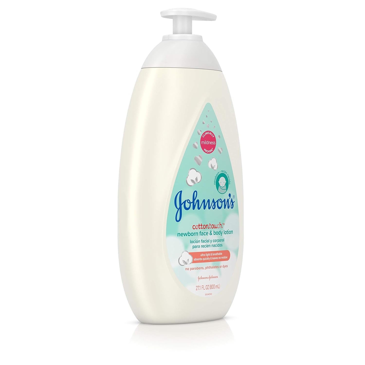 Johnsons Baby Cotton Touch newborn face and body lotion 800ml pump bottle