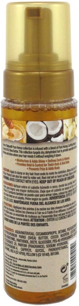 Creme of Nature Pure Honey Moisture Twist Curling Mousse styling foam bottle