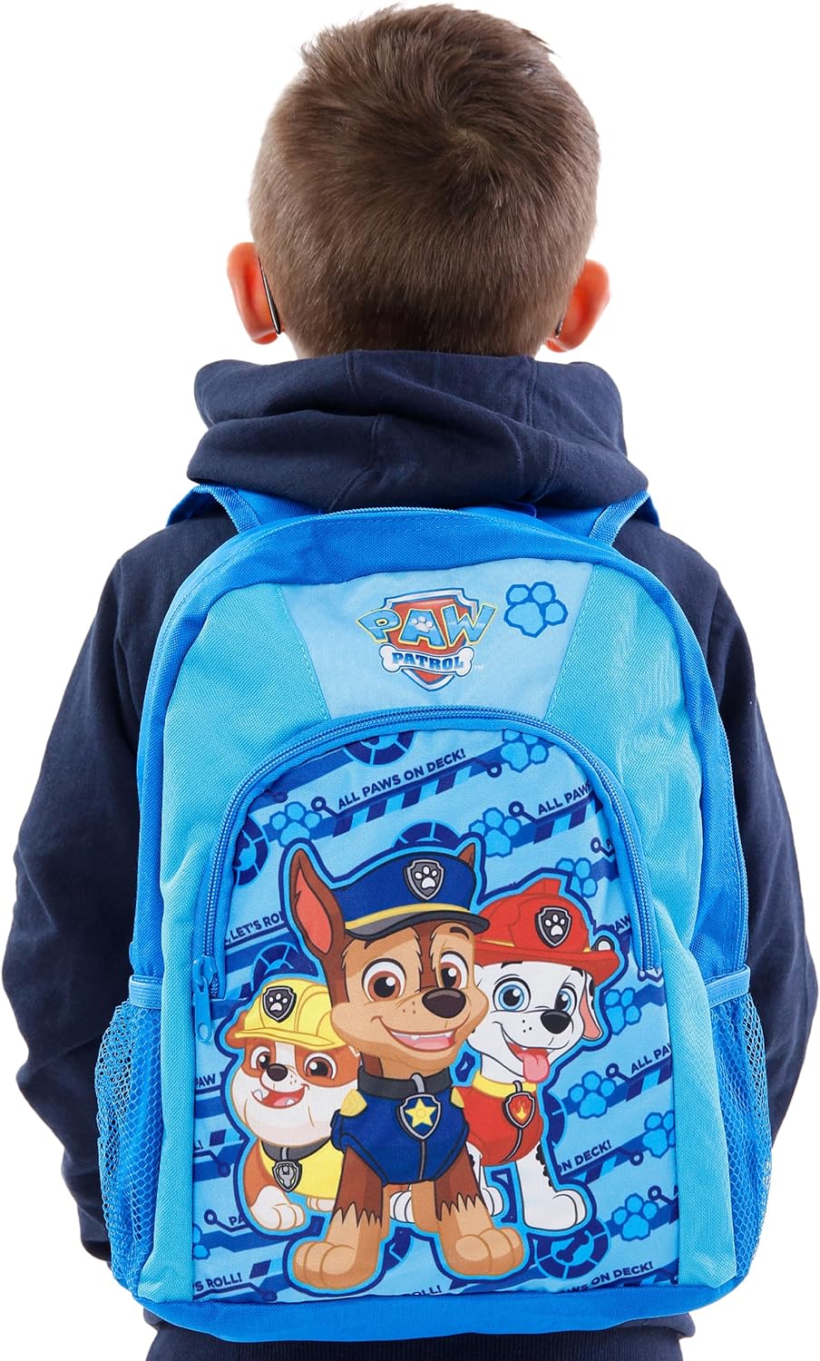 Paw Patrol children's backpack blue with character print and paw logo
