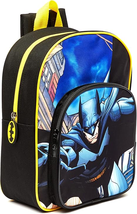 Batman Romford Arch backpack with yellow trim and straps