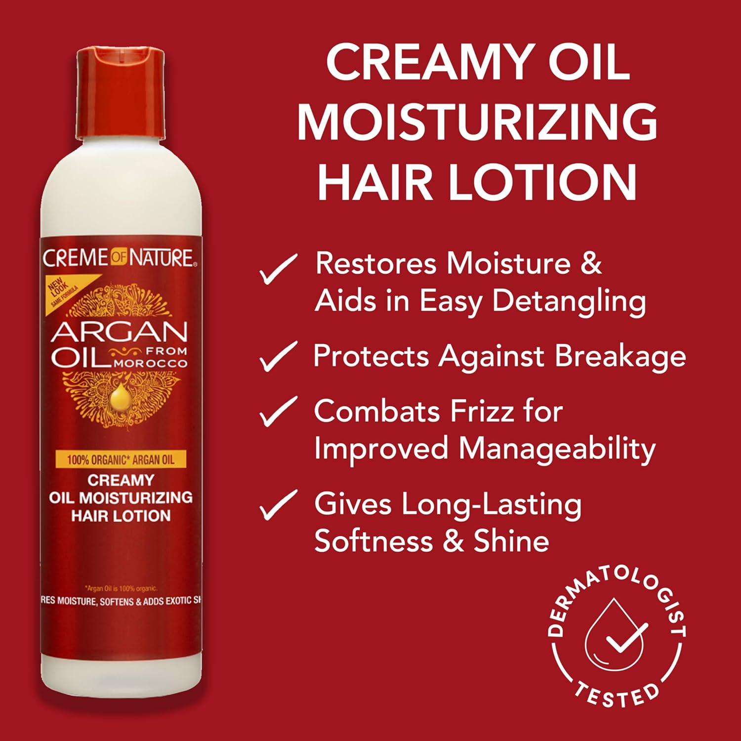 Creme of Nature Argan Oil Moisturizing Hair Lotion 250ml red and white bottle