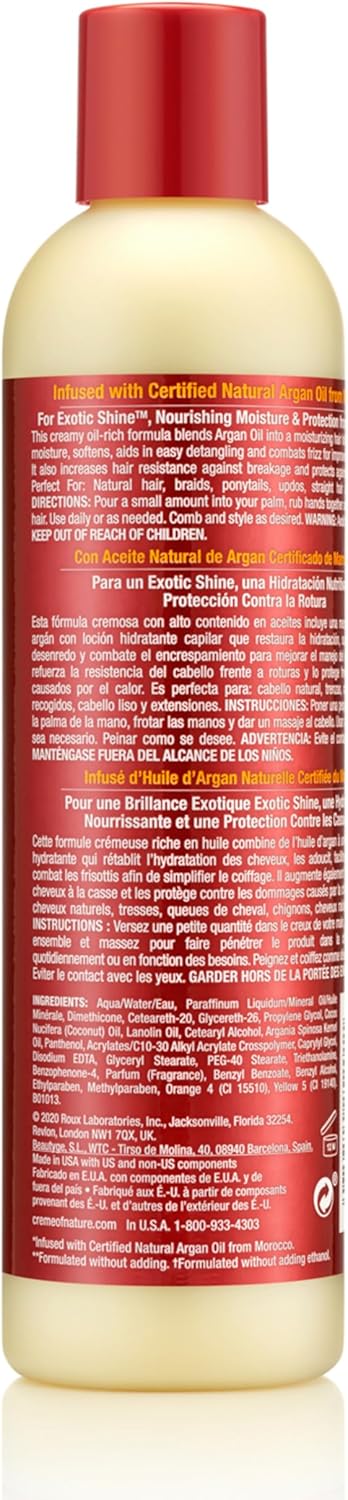 Creme of Nature Argan Oil Moisturising Hair Lotion 250ml bottle with red cap
