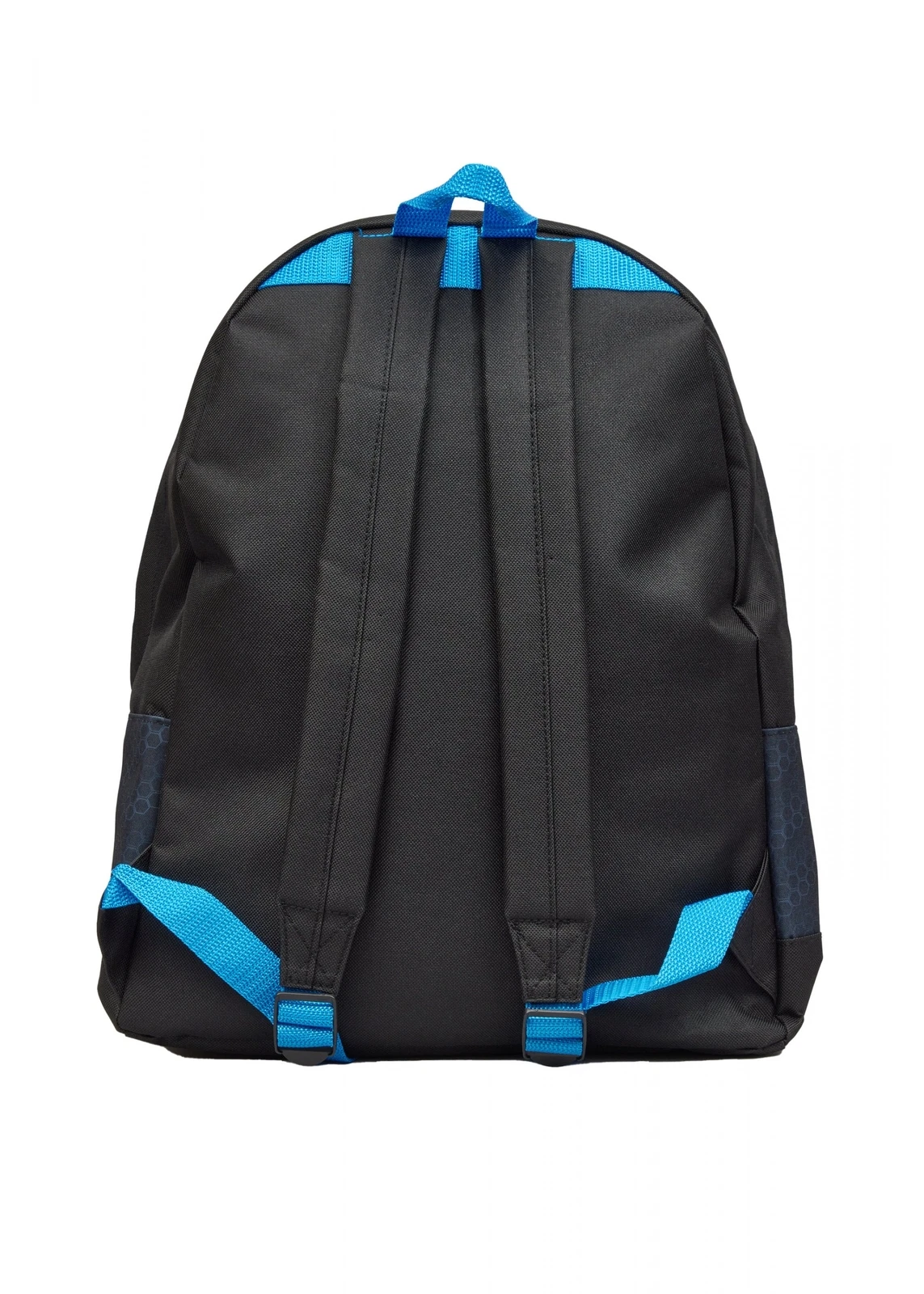 Patrick large backpack in black with blue straps and mesh panels