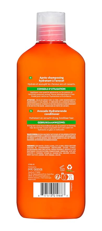 Cantu Avocado Hydrating Cream Conditioner 400ml orange bottle with clear cap