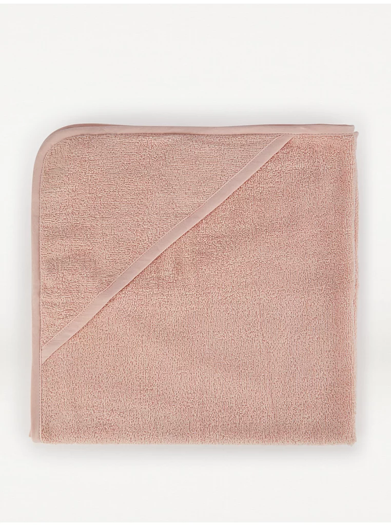 George Baby terry cotton three pack hooded towel pink