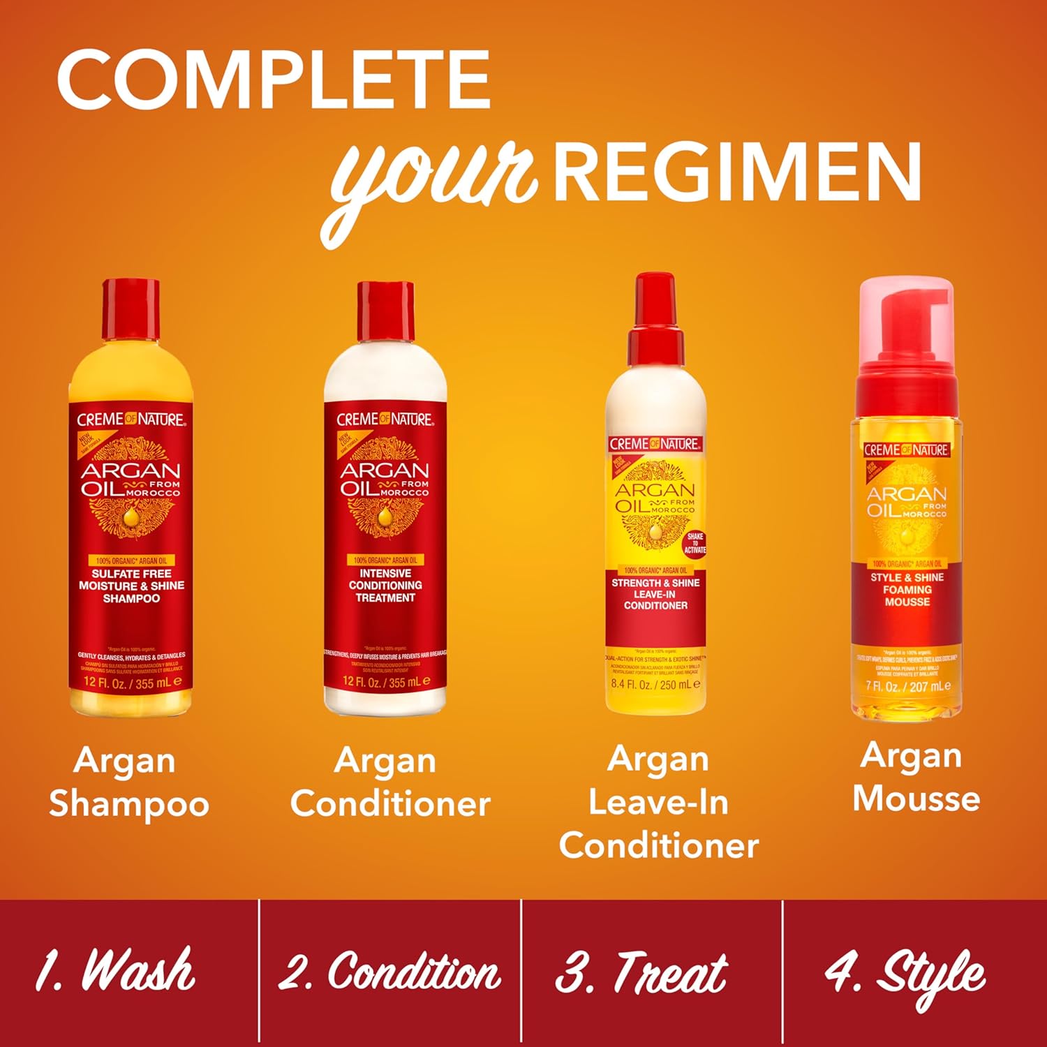 Creme of Nature Argan Oil Morocco Moisture & Shine Sulfate-Free Shampoo 354ml bottle