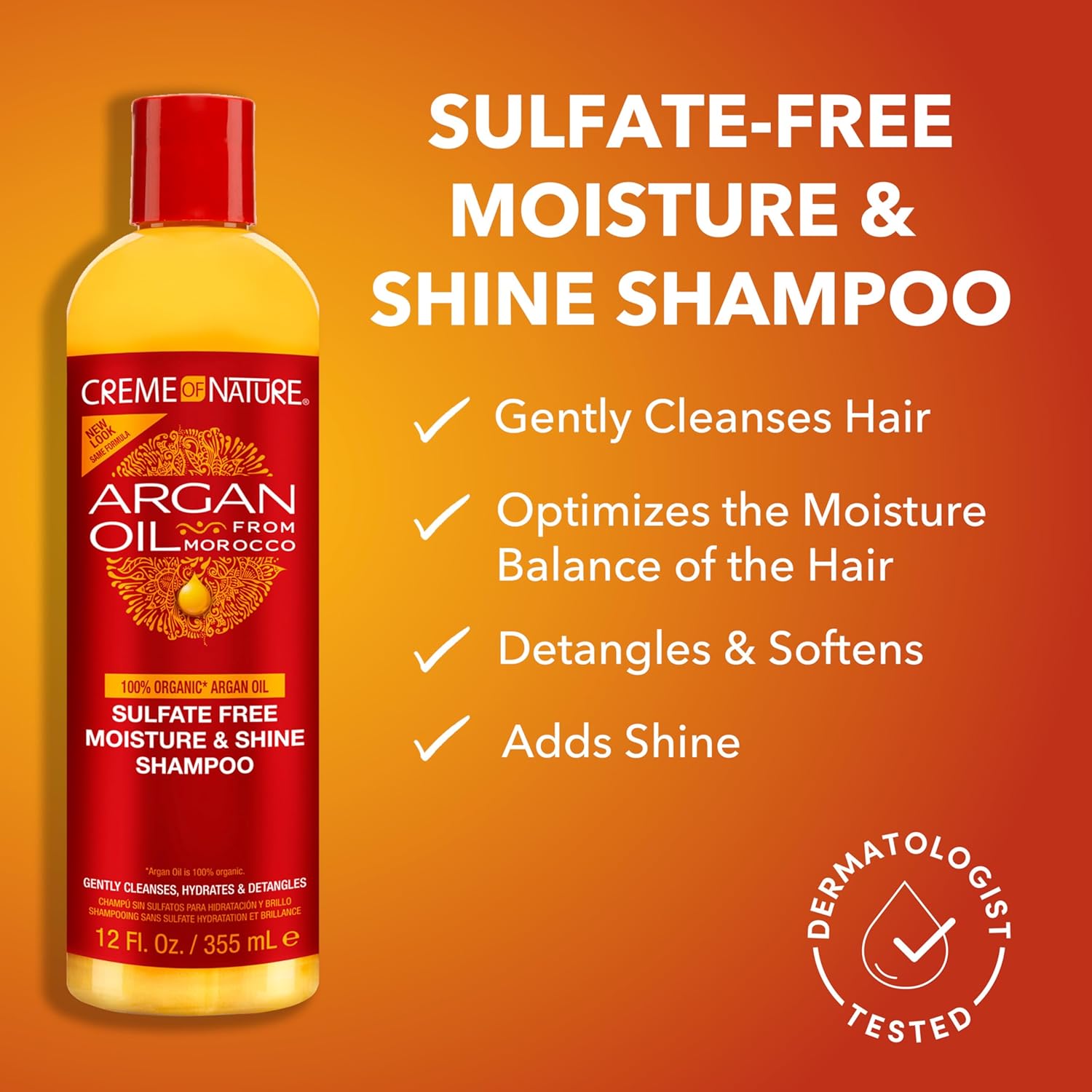 Creme of Nature Argan Oil Morocco sulfate-free shampoo bottle 354 ml