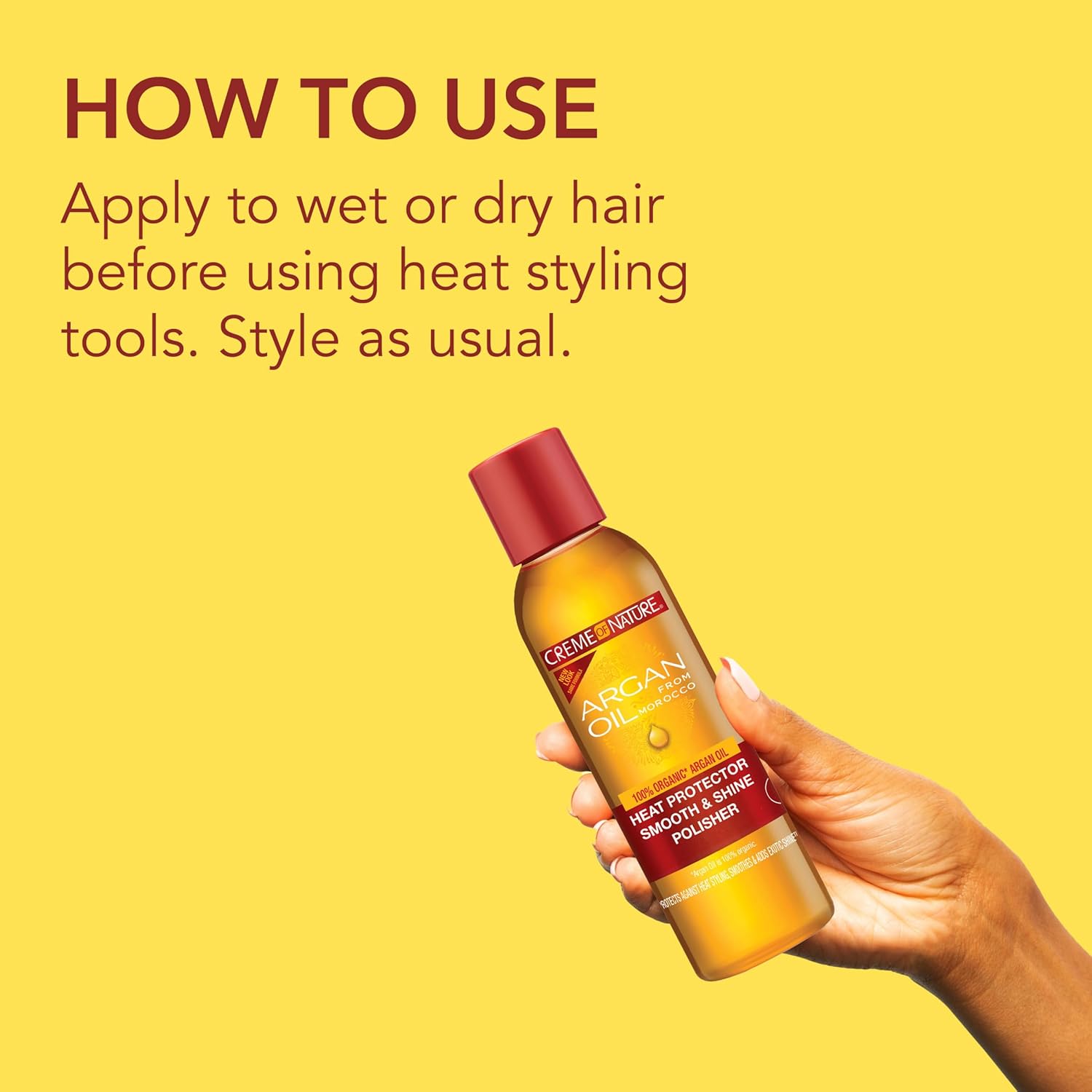 Creme of Nature Argan Oil heat protector and shine polisher spray 118ml bottle