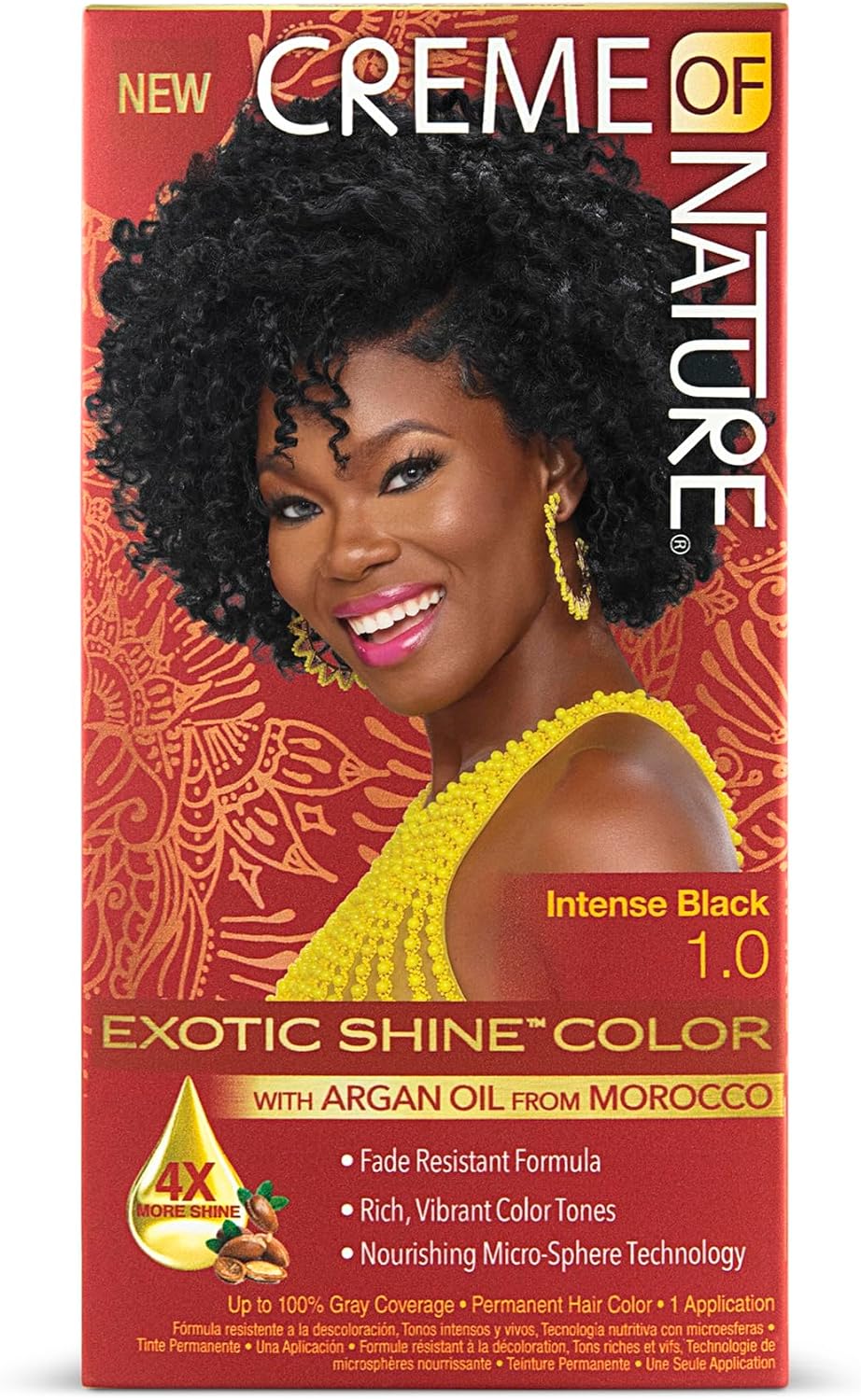 Creme Of Nature Exotic Shine Color #1.0 Intense Black permanent hair dye