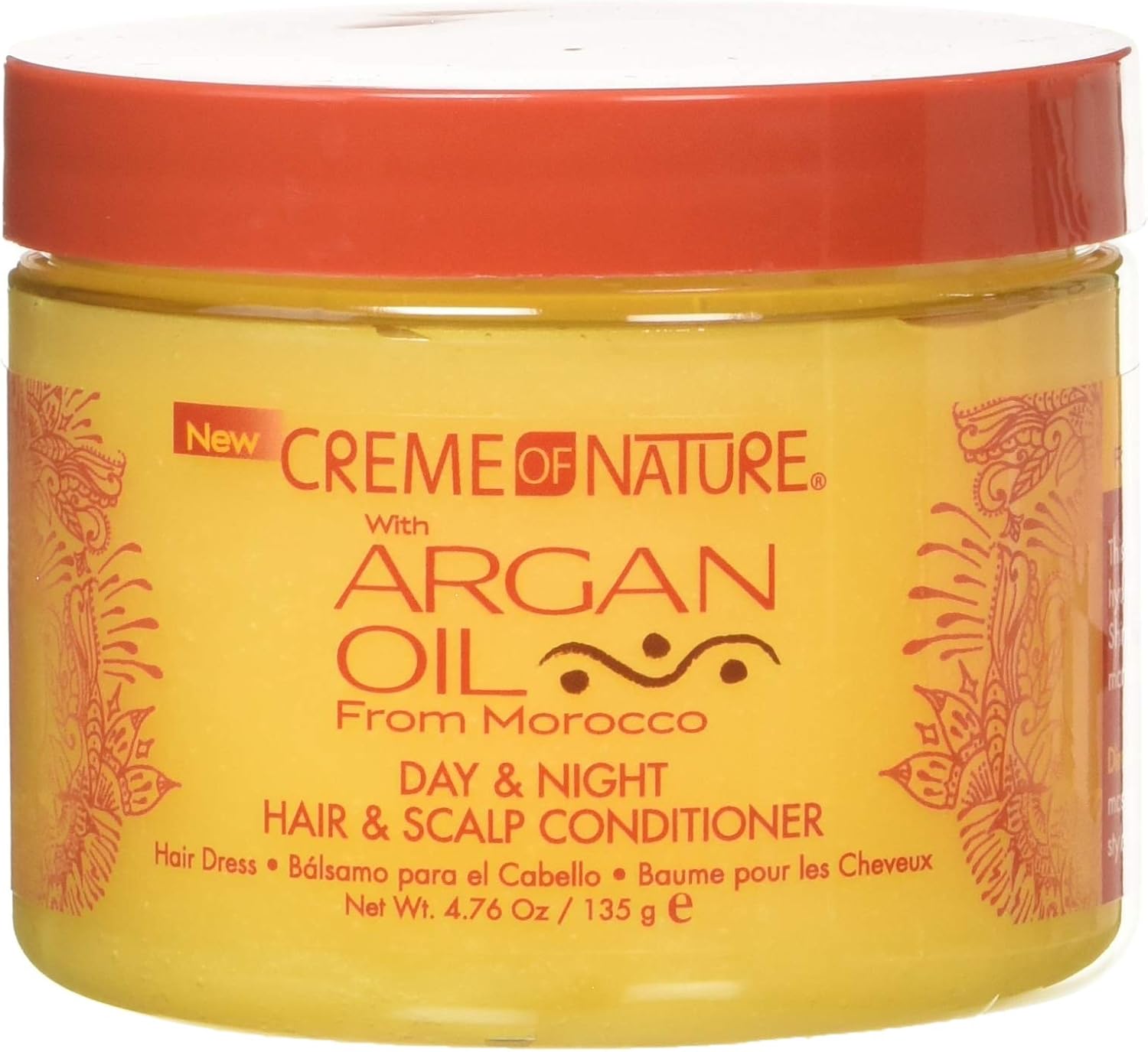 Creme of Nature Argan Oil Day & Night Hair & Scalp Conditioner 135g jar with red lid
