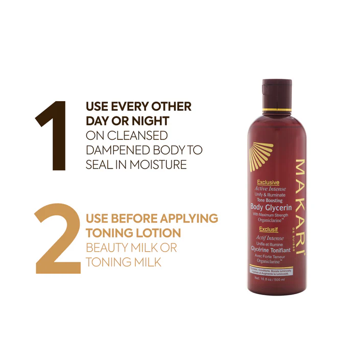 Makari Exclusive Tone Boosting Body Glycerin burgundy 500ml bottle