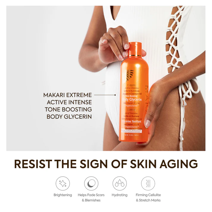 Makari Extreme Argan and Carrot Oil Tone Boosting Body Glycerin 500ml orange bottle