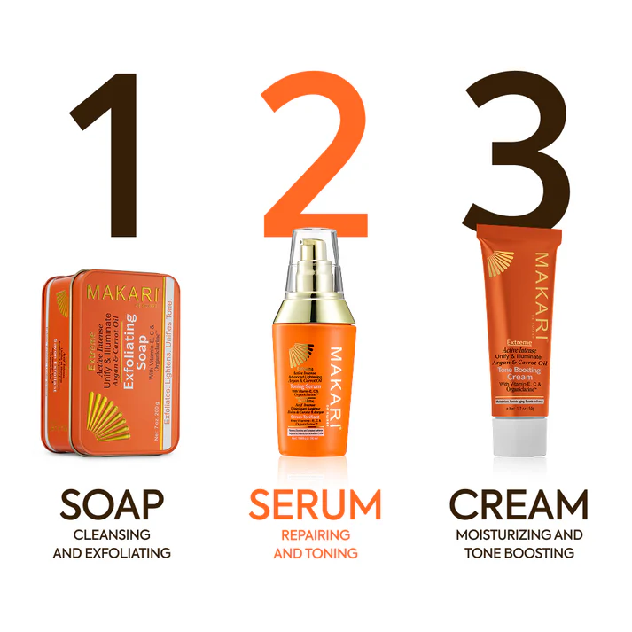 Makari Extreme Argan and Carrot Oil dark spot corrector serum 50mL bottle
