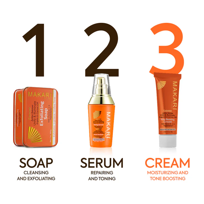 Makari Extreme Active Intense Tone Boosting Cream 50g orange tube
