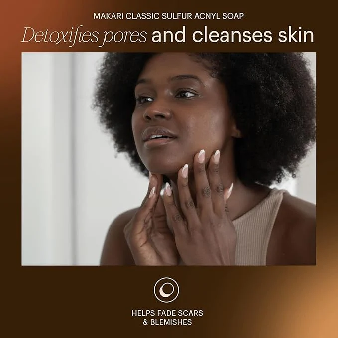 Makari Clear Acnyl Sulfur Soap 50g bar for acne-prone skin