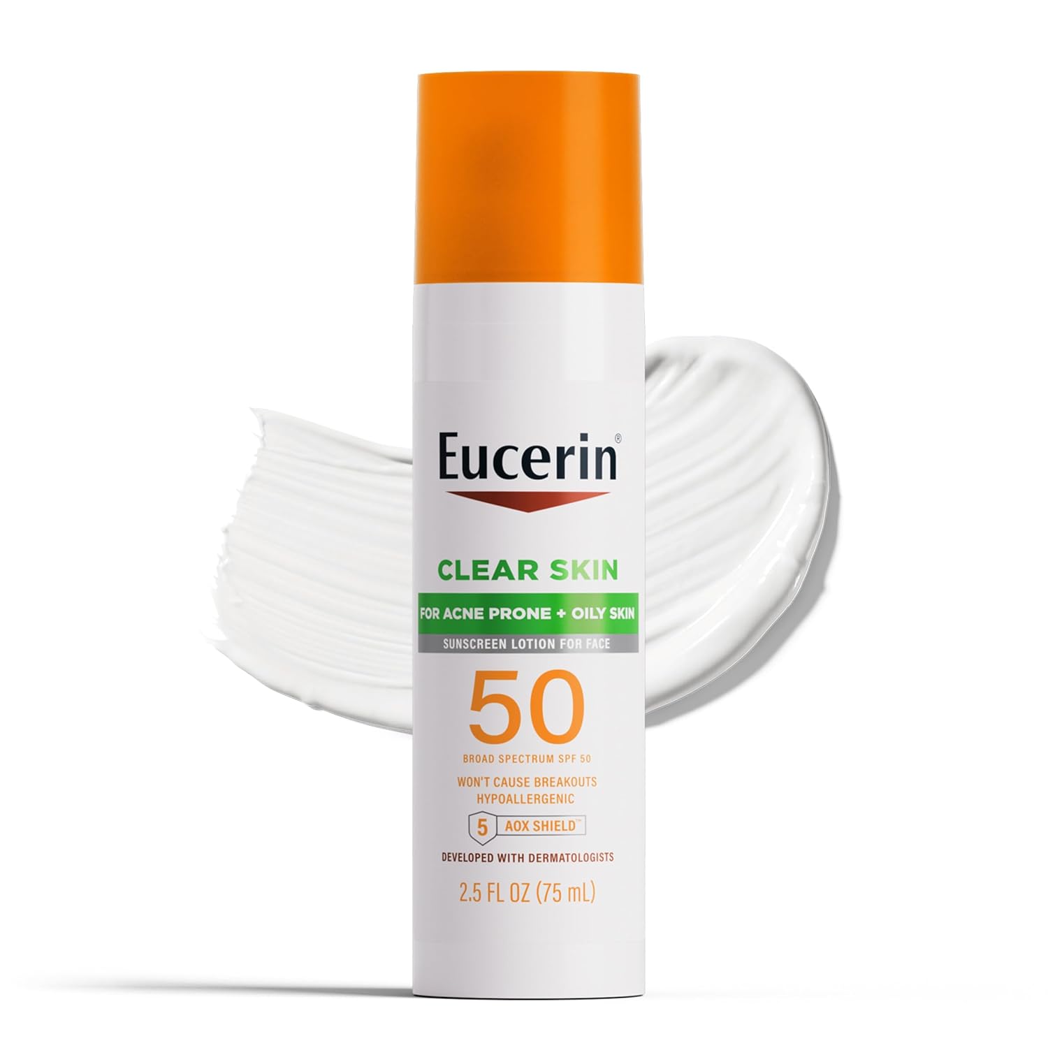 Eucerin Clear Skin SPF 50 sunscreen lotion for acne-prone oily skin, 2.5 fl oz