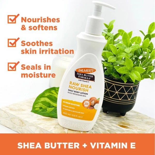 Palmer's Shea Formula Raw Shea Body Lotion 400 ml pump bottle with vitamin E