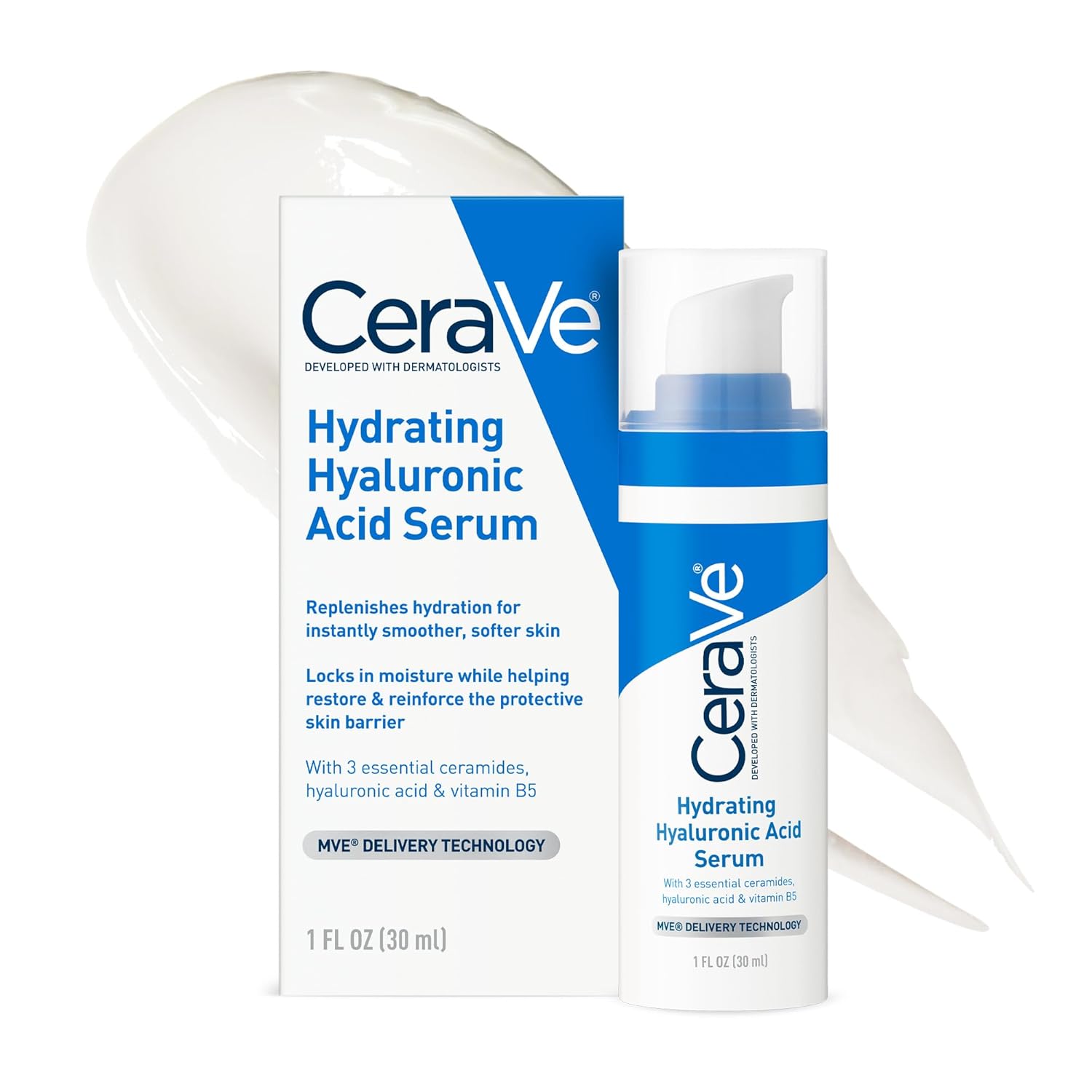 CeraVe Hydrating Hyaluronic Acid Serum 30ml bottle with packaging