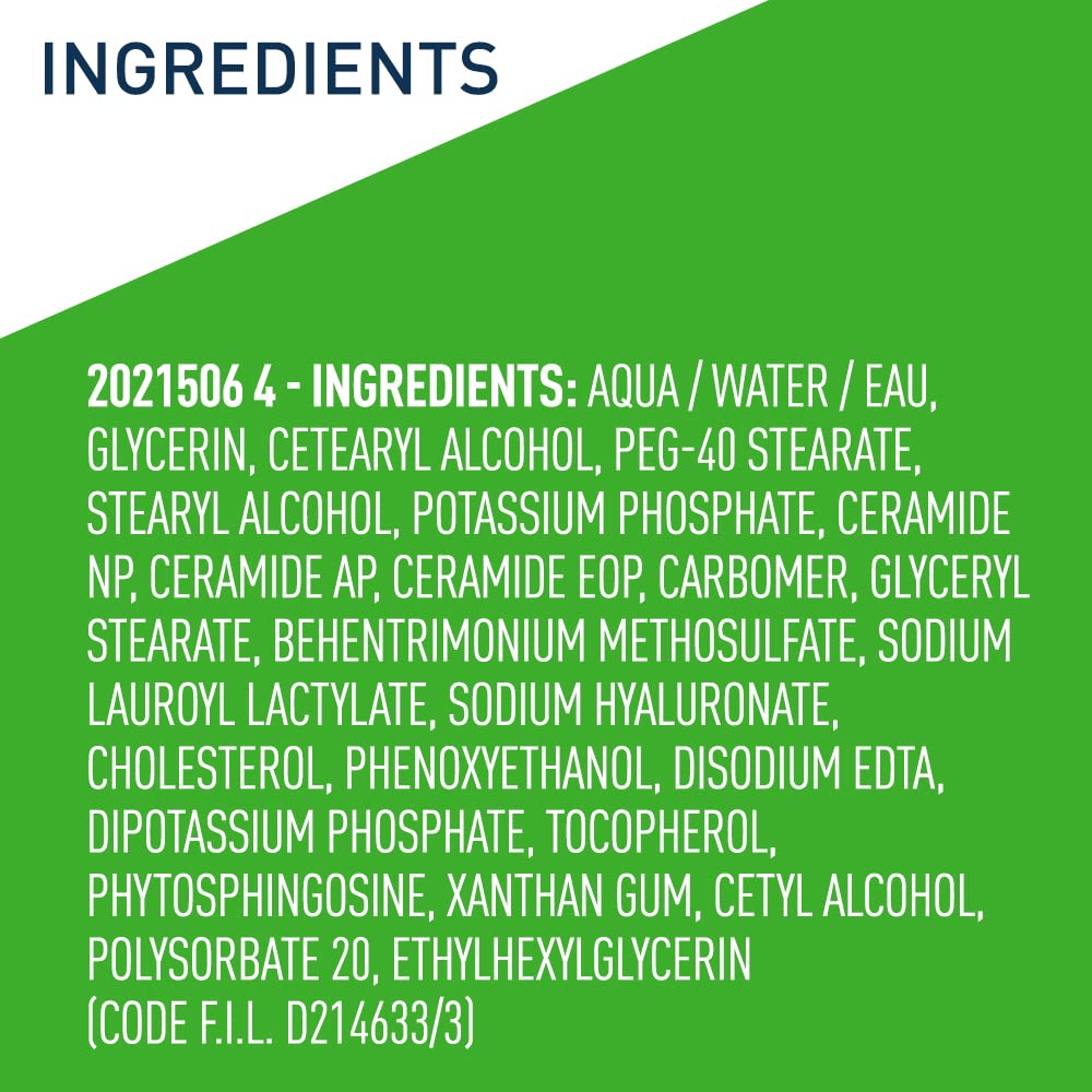CeraVe Hydrating Facial Cleanser 355ml with ingredients list displayed