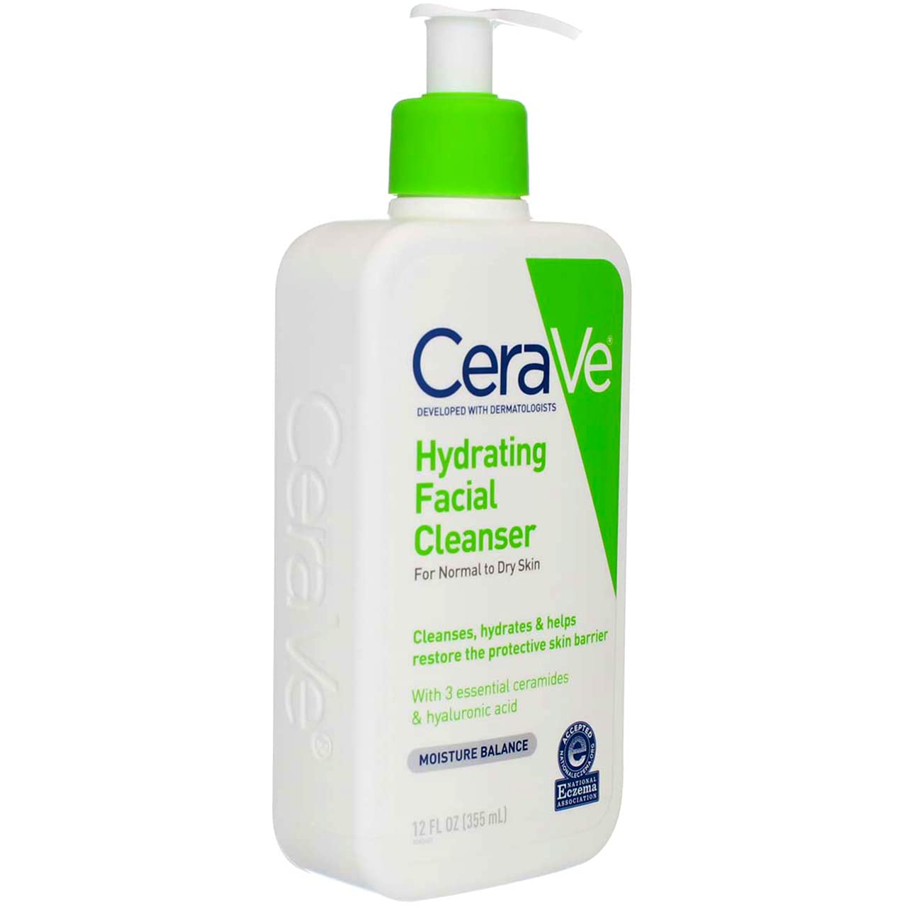 CeraVe Hydrating Facial Cleanser 355ml pump bottle white green label