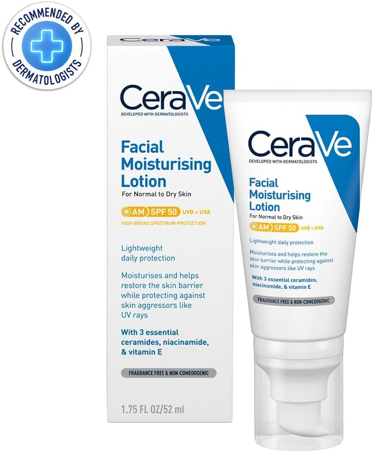 CeraVe AM Facial Moisturising Lotion SPF 50 normal to dry skin 52ml