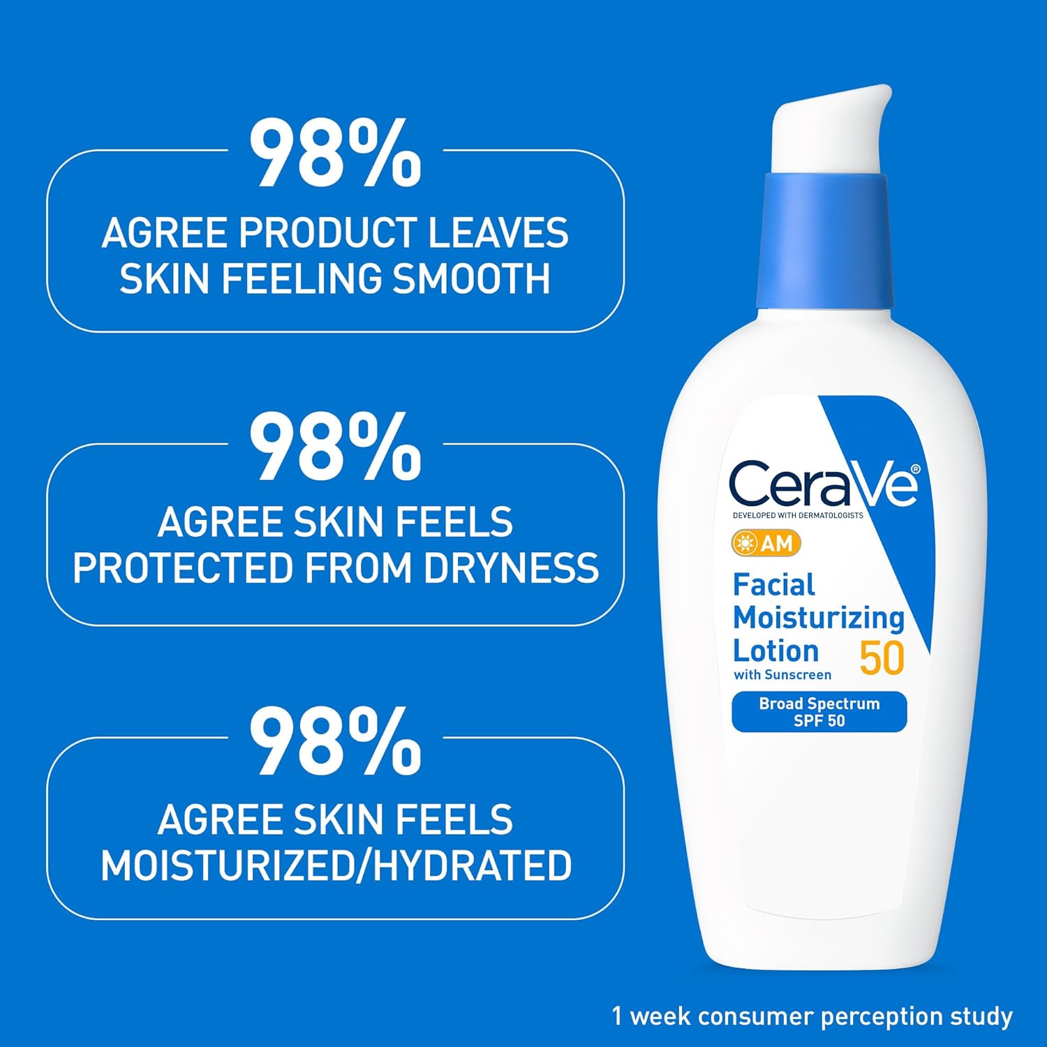 CeraVe AM Facial Moisturising Lotion with Sunscreen SPF 50 bottle
