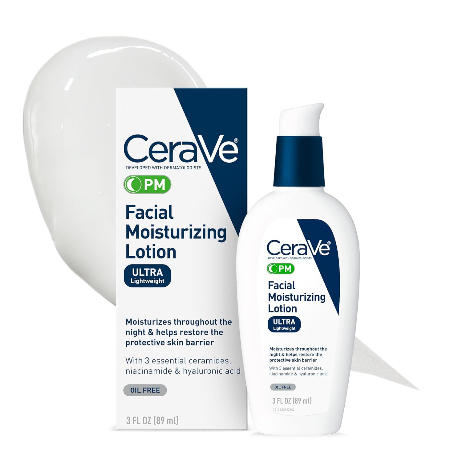 CeraVe PM Facial Moisturizing Lotion Ultra Lightweight 89ml pump bottle