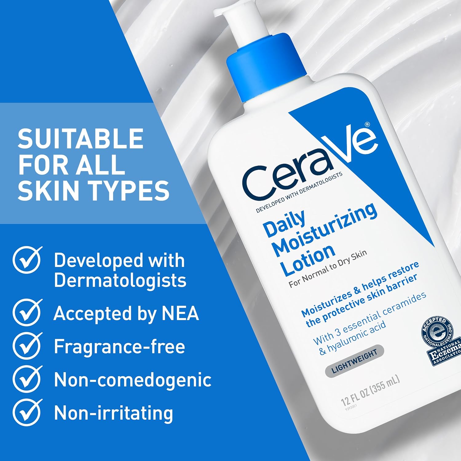 CeraVe Daily Moisturizing Lotion 355ml bottle with blue cap
