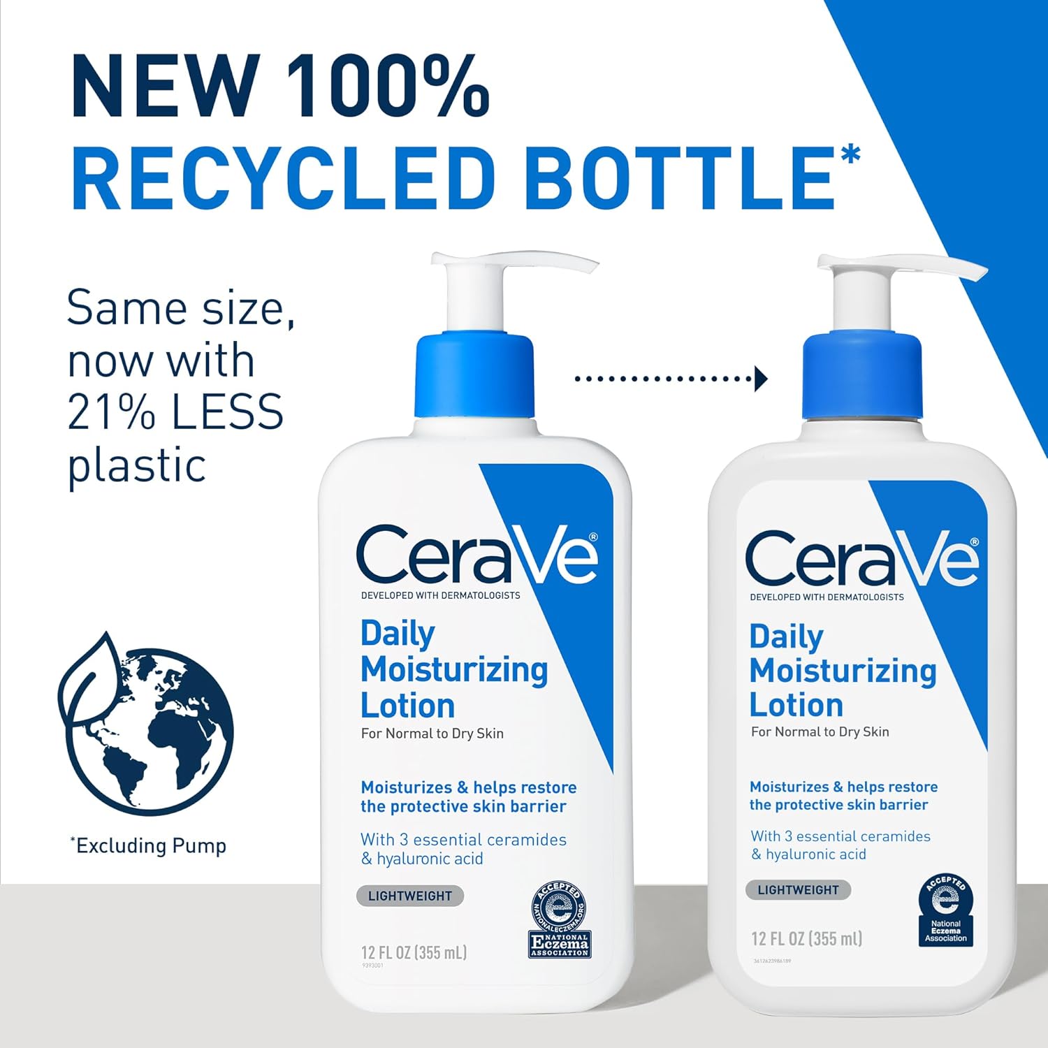 CeraVe Daily Moisturizing Lotion 355ml white bottle with blue pump dispenser