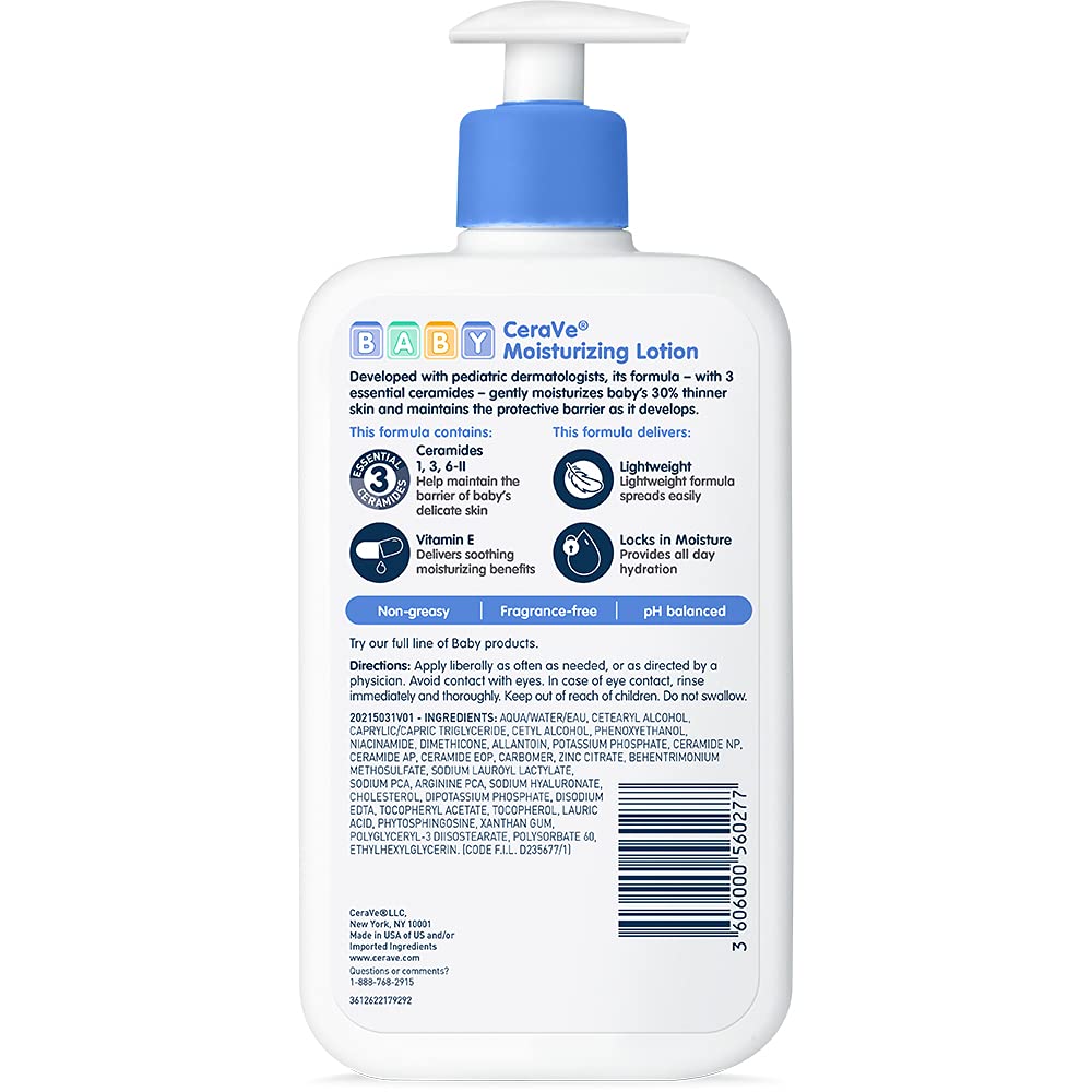 CeraVe Baby Moisturising Lotion 16 oz pump bottle with blue cap
